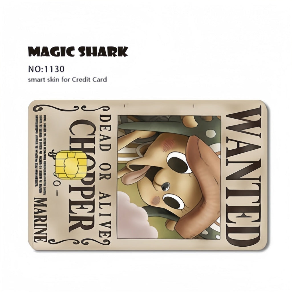 Autocollants de carte bancaire Luffy/Zoro épaissis avec gommage cristal personnalisés