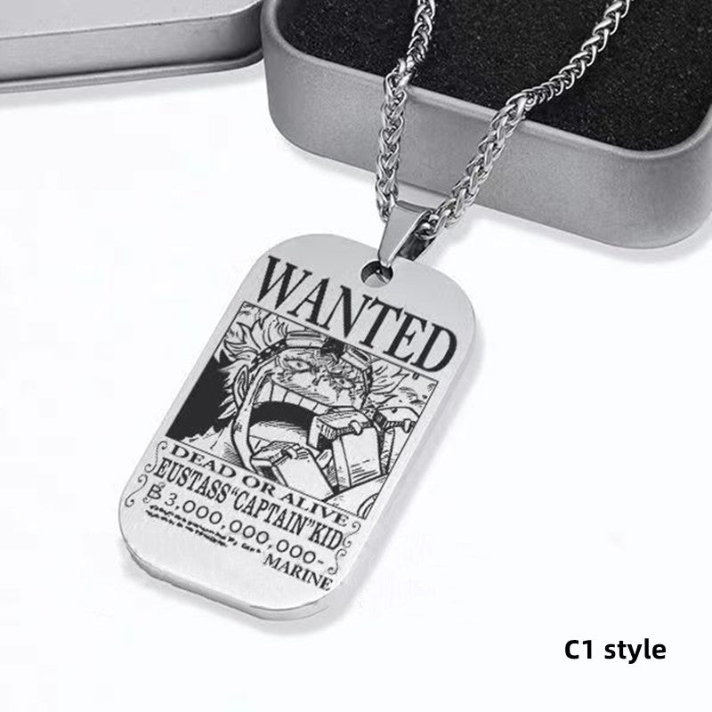 Collier de primes de personnages en titane Luffy/Zoro/Nami/Sanji