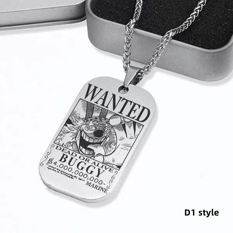 Collier de primes de personnages en titane Luffy/Zoro/Nami/Sanji