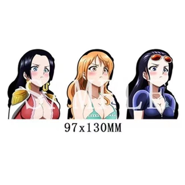 Autocollants 3D dégradés Luffy/Zoro/Nami