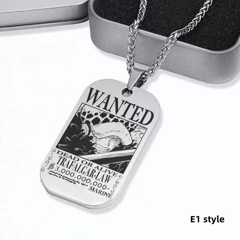 Collier de primes de personnages en titane Luffy/Zoro/Nami/Sanji