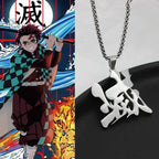 Accessoires de mode en pendentif métallique à l'effigie de Kamado Tanjirou/Kamado Nezuko