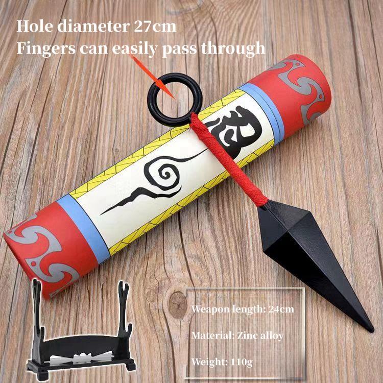 Accessoire de Cosplay Naruto Uzumaki Ninja Kunai, Kunai en métal avec emballage en rouleau