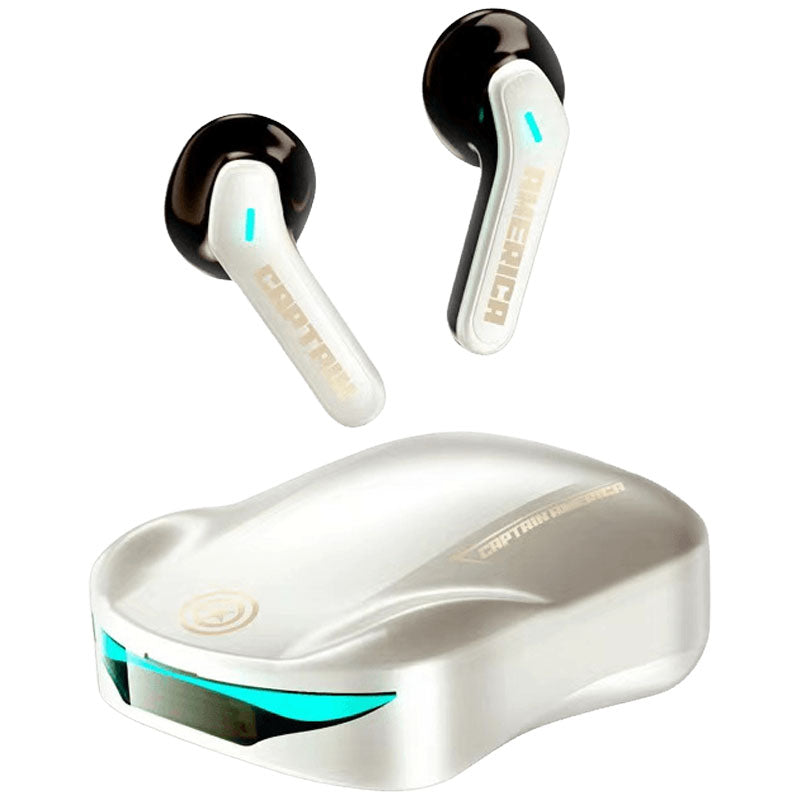 Marvel Iron Man Captain America TWS Wireless Gaming Earbuds, Sports Car LED Light Bluetooth 5.3 Headphones