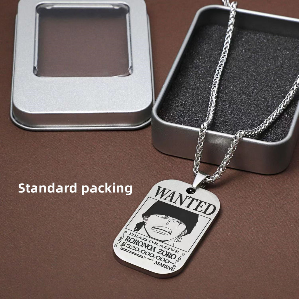Collier de primes de personnages en titane Luffy/Zoro/Nami/Sanji