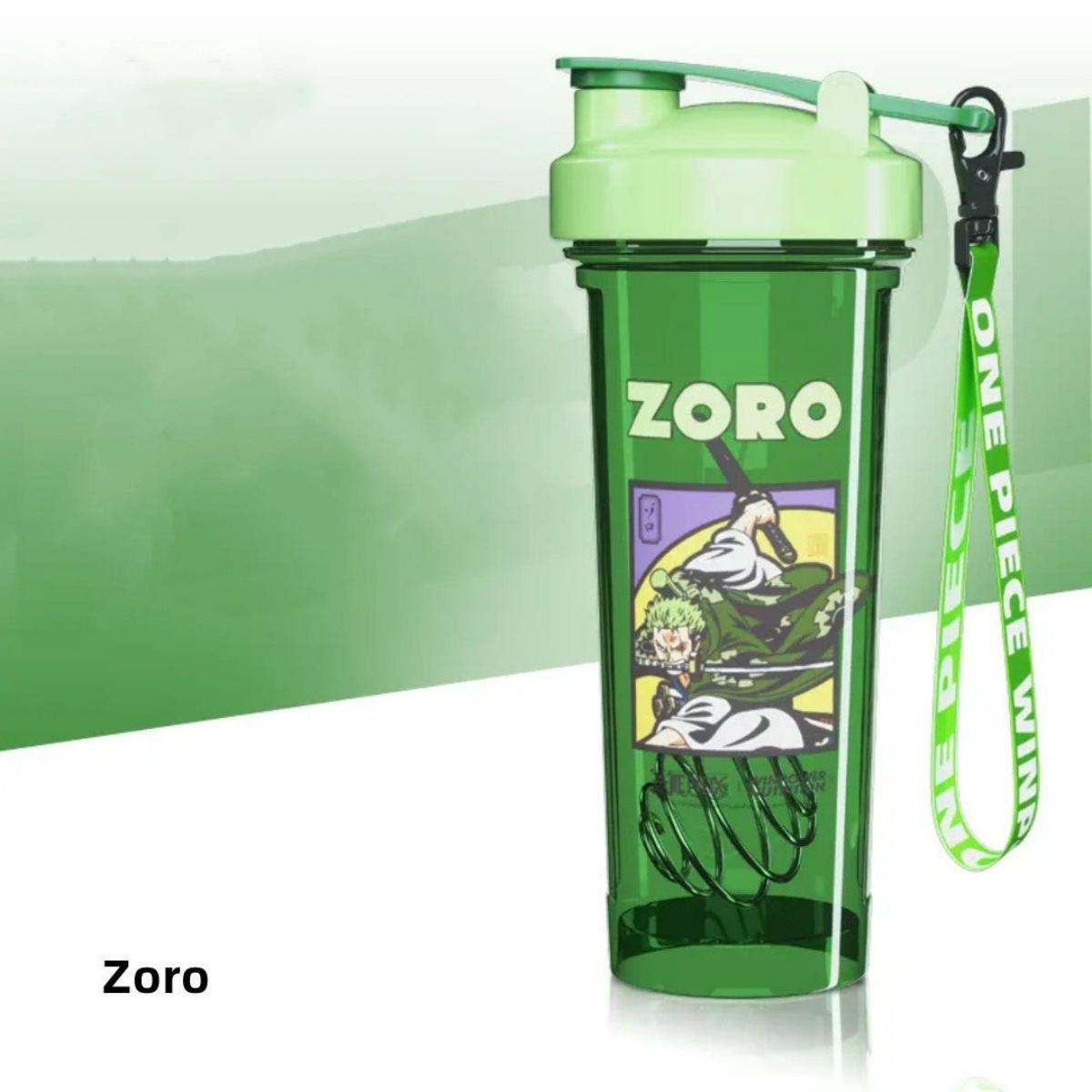 One Piece Luffy Zoro Blind Box Shaker Bottle, 800ml Anime Protein Water Cup