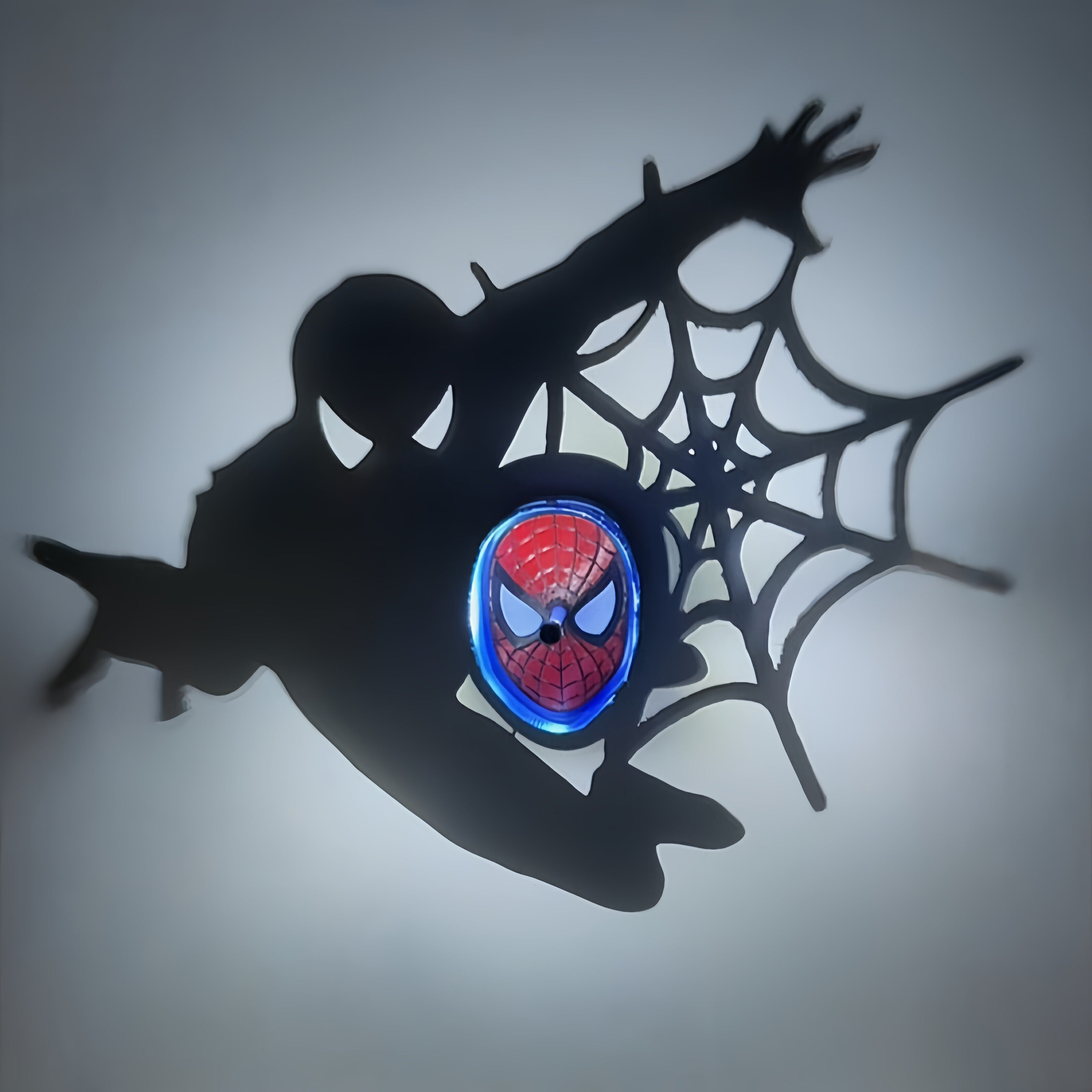 Marvel Spider-Man LED Wall Light - 3D Silhouette Night Light for Bedroom Decor