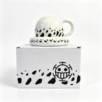 One Piece Trafalgar Law Hat Shaped Ceramic Mug, Anime Coffee Cup with Saucer