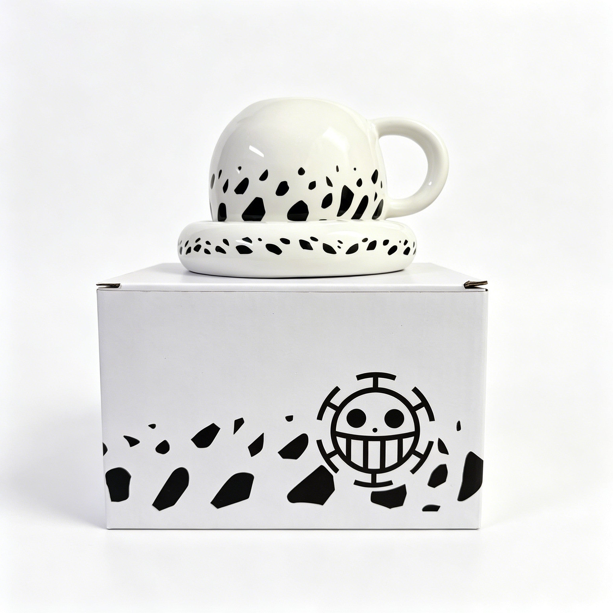 One Piece Trafalgar Law Hat Shaped Ceramic Mug, Anime Coffee Cup with Saucer