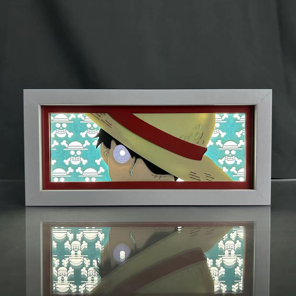 Décoration de cadre photo 3D des personnages Luffy/Ace/Zoro