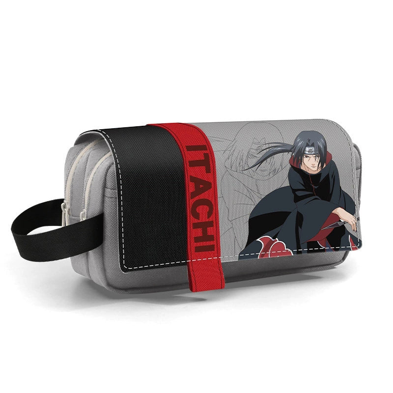 Naruto Shippuden Anime Pencil Case - Itachi Kakashi Naruto Sasuke Large Capacity Stationery Bag