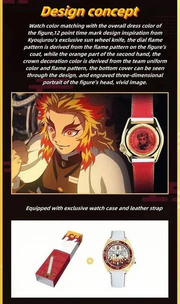 Montre à quartz unisexe Rengoku Kyoujurou, étanche 100 mètres