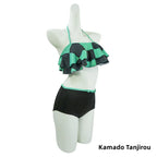 Maillot de bain bikini femme Nezuko/Tanjirou/Zenitsu/Giyuu Cosplay charmant et sexy