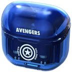 Marvel Iron Man Captain America TWS Wireless Gaming Earbuds, Transparent Case Bluetooth 5.3 Low Latency Headphones
