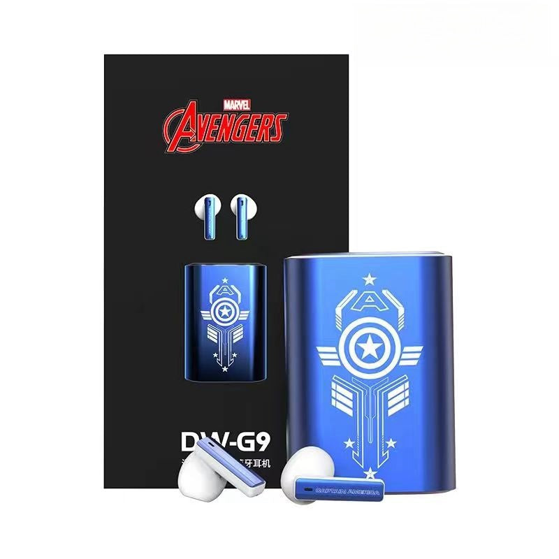 Marvel Iron Man Captain America Wireless Earbuds, Avengers Mechanical Elevator Bluetooth 5.3 Gaming Headphones