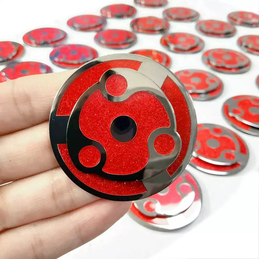 Naruto Uchiha Madara Sharingan Mangekyo Rotatif Épingle en émail, Broche Anime Rotative
