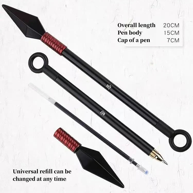 Kakashi/Sasuke Kunai Stylo neutre Kunai en alliage métallique Papeterie Fournitures scolaires