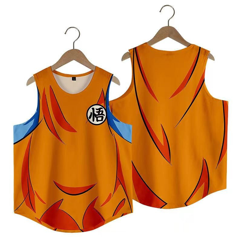 Son Goku Shorts costume décontracté Gilet de plage d'été grande taille short ample et tendance