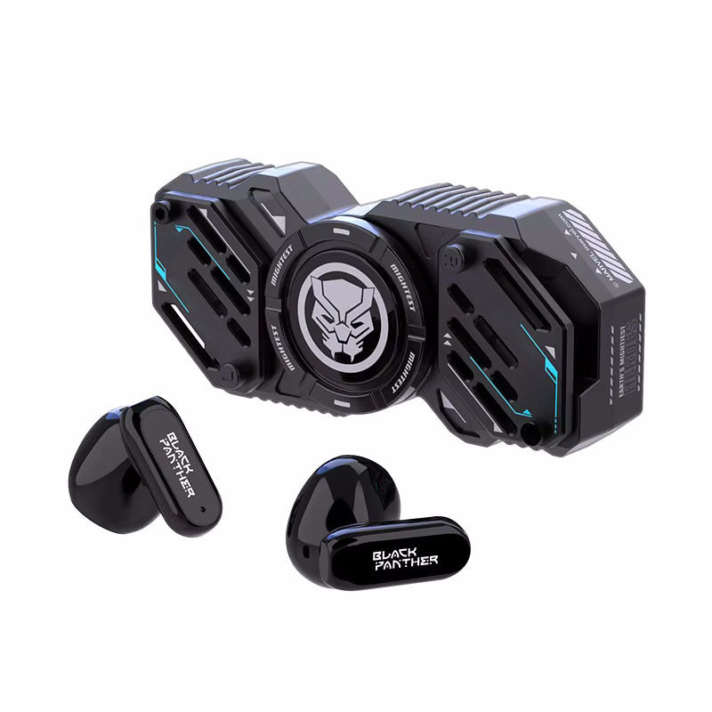 Écouteurs sans fil TWS Bluetooth 5.4 Marvel Iron Man Captain America Fidget Spinner, écouteurs sans fil à rabat magnétique Mecha en alliage de zinc
