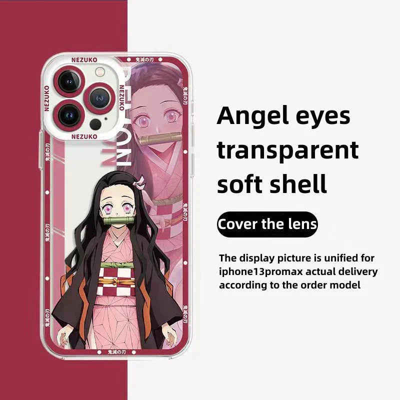 Coque de téléphone antichoc en silicone raffinée tendance Apple pour iPhone, Android Tanjirou/Nezuko