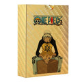 Coffret de Cartes à Collectionner One Piece Monkey D Luffy Roronoa Zoro Feuille d'Or, Cartes de Jeu TCG Plaqué Or Imperméable Personnage Anime