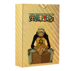 Coffret de Cartes à Collectionner One Piece Monkey D Luffy Roronoa Zoro Feuille d'Or, Cartes de Jeu TCG Plaqué Or Imperméable Personnage Anime