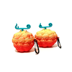 Coque AirPods One Piece Luffy Ace Fruit du Démon, Housse de Protection en Silicone 3D pour Écouteurs avec Porte-clés