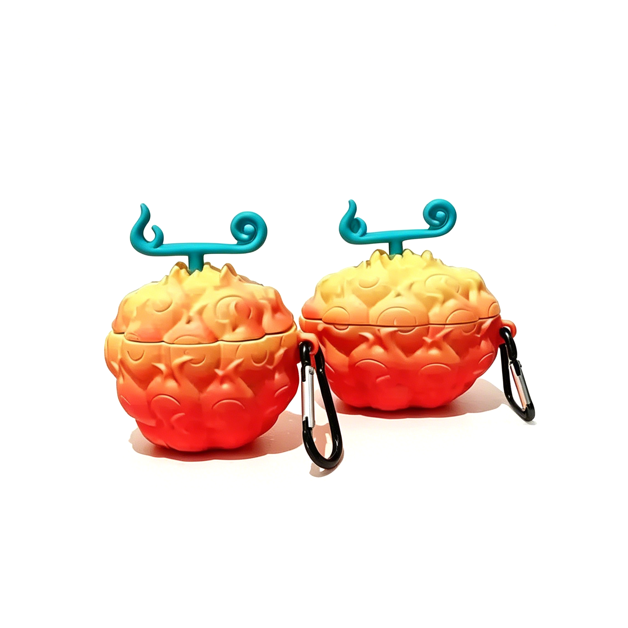 Coque AirPods One Piece Luffy Ace Fruit du Démon, Housse de Protection en Silicone 3D pour Écouteurs avec Porte-clés