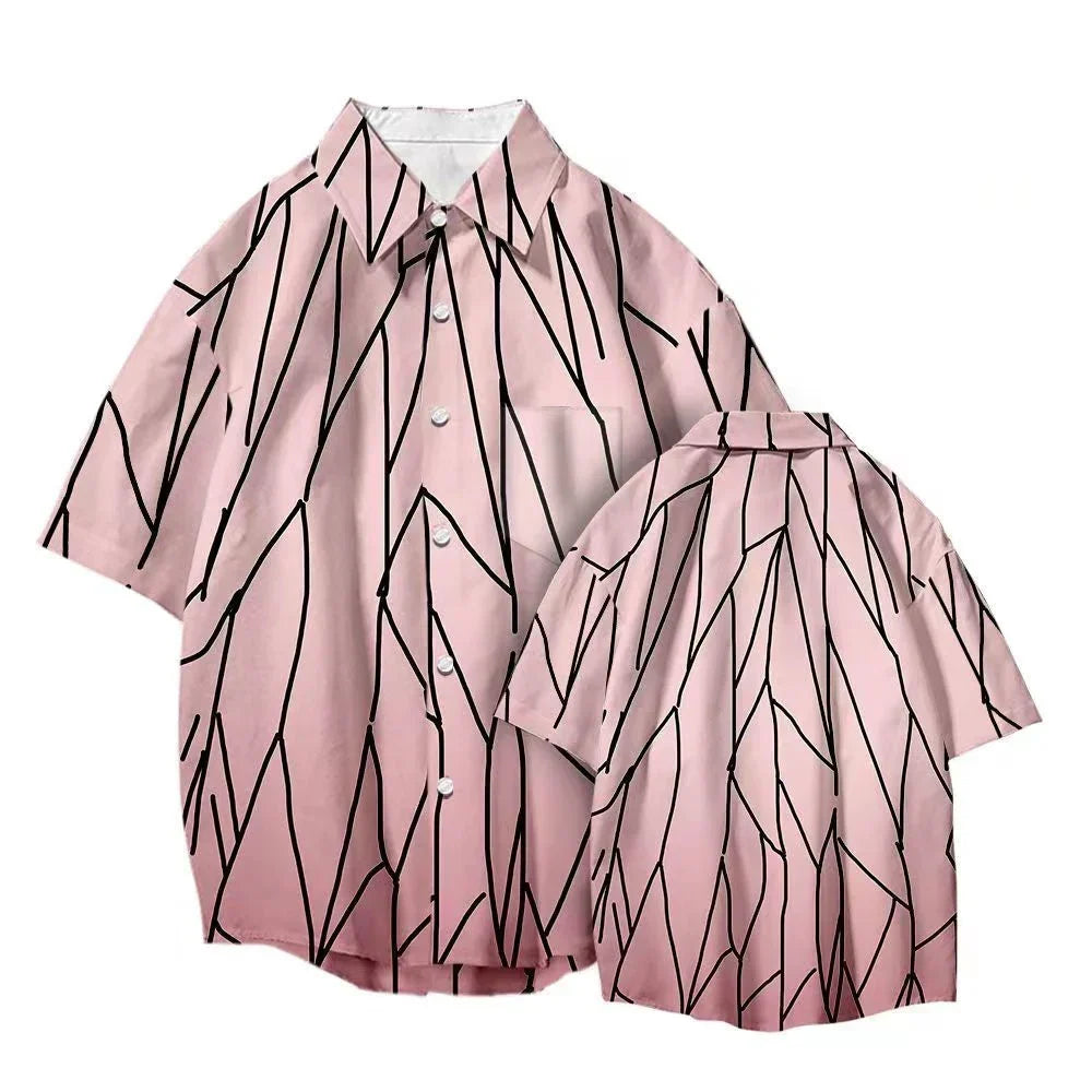 T-shirt Tanjirou/Nezuko, nouveauté été, coupe ample, chemise COS imprimée, tendance jeune décontractée, polyvalente