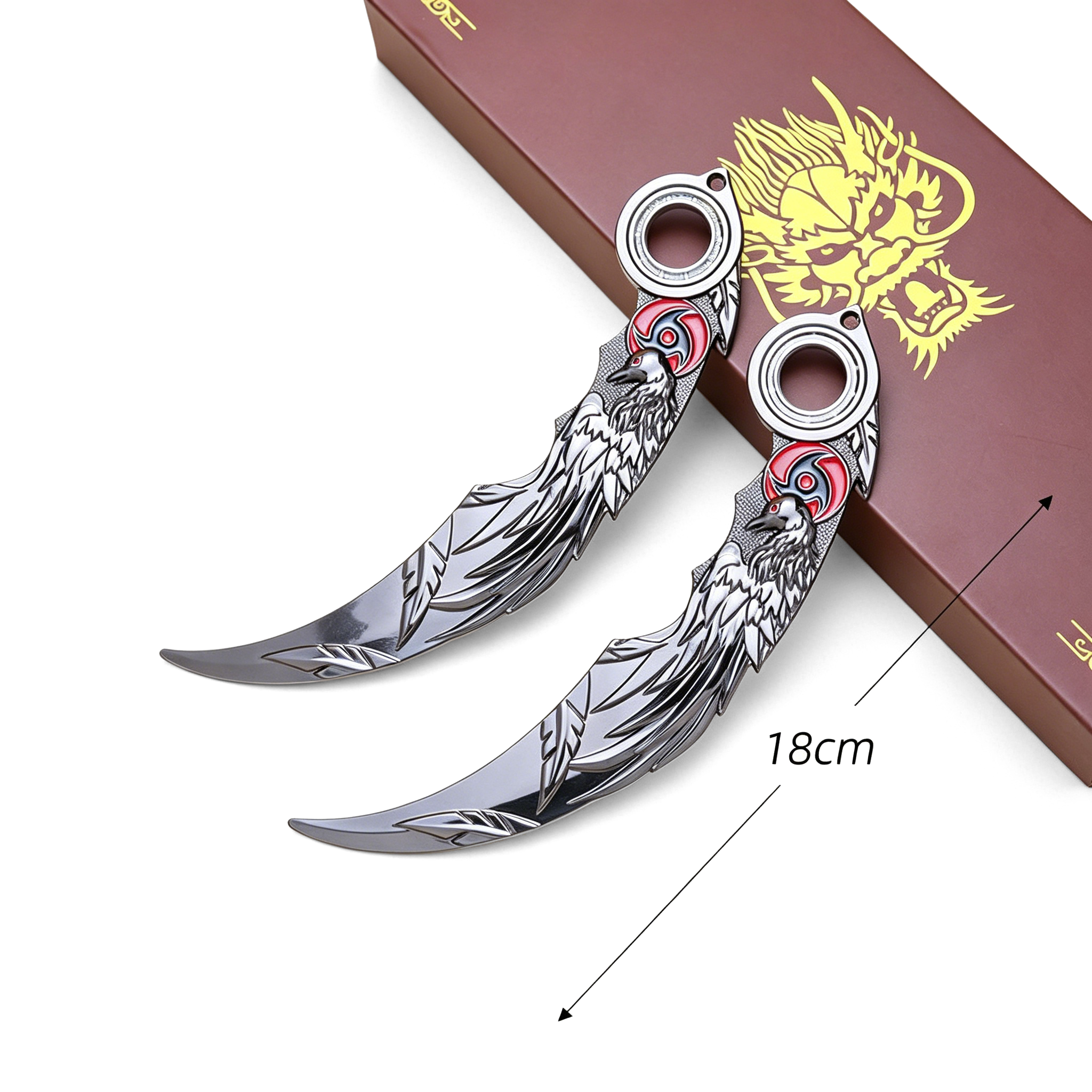 Naruto Itachi Uchiha Rotatable Karambit Knife - Sharingan Eagle Metal Replica Prop