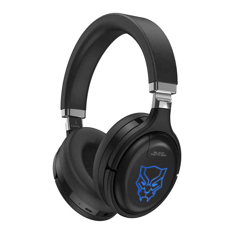 Casque de jeu Marvel Iron Man Black Panther, casque supra-auriculaire Bluetooth 5.1 avec lumière LED