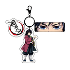 Porte-clés en acrylique réfléchissant Demon Slayer, lot de 3 pièces, accessoires de sac à main Anime
