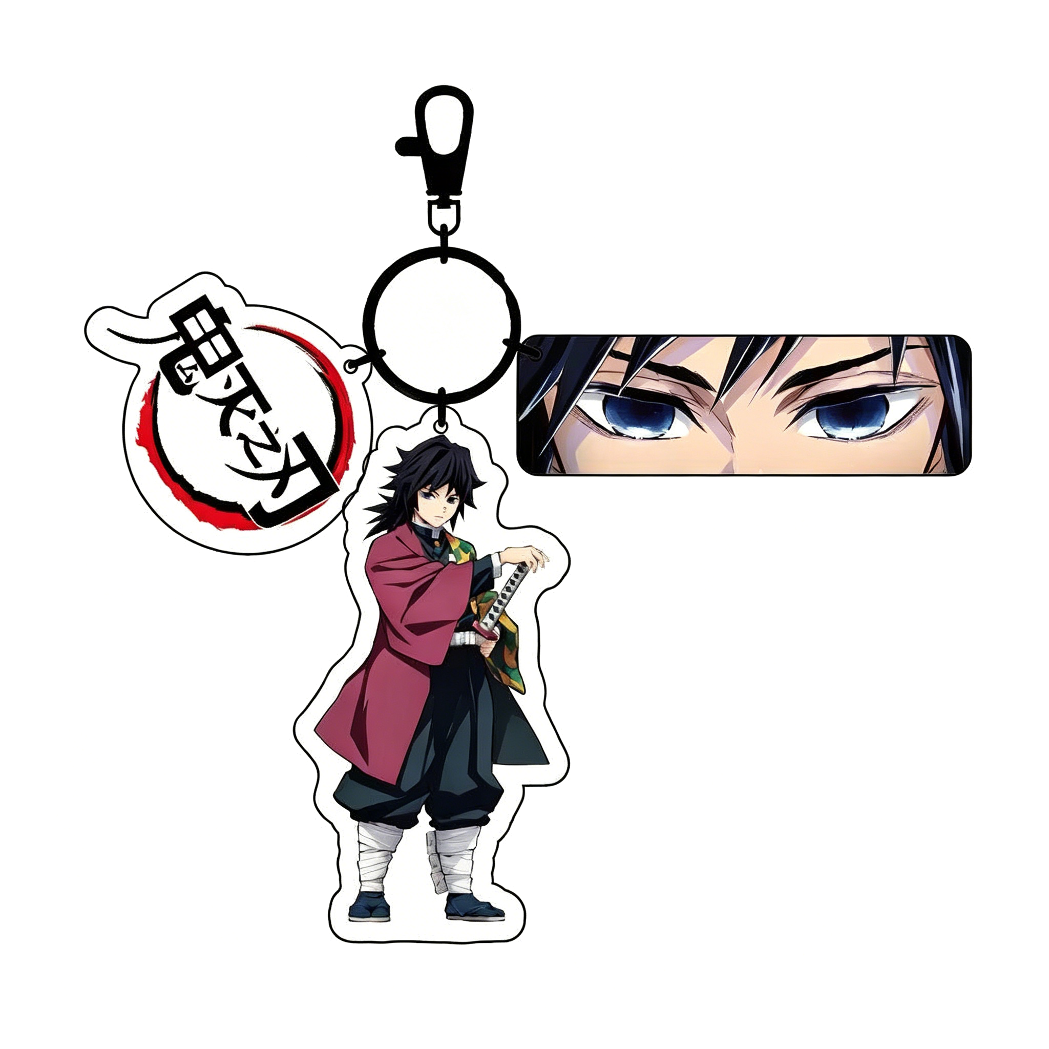 Demon Slayer Reflective Eye Acrylic Keychain Set, 3PCS Anime Bag Charm Accessories