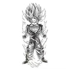 Les autocollants de tatouage semi-permanent au jus herbacé Son Goku sont durables et imperméables