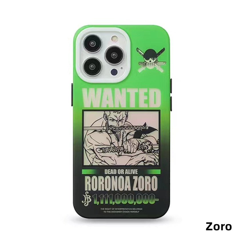 Coque de téléphone en silicone anti-choc tendance exquise Luffy/Zoro pour iPhone