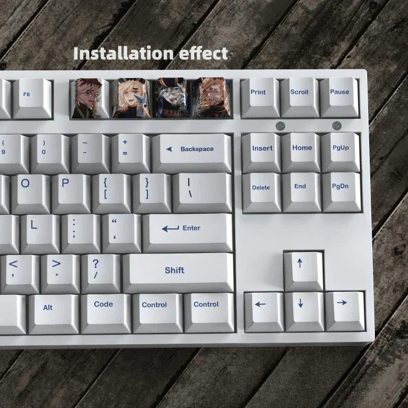 Capuchon de clavier mécanique créatif transparent Nezuko/Tanjirou/Tokitou Muichirou mignon