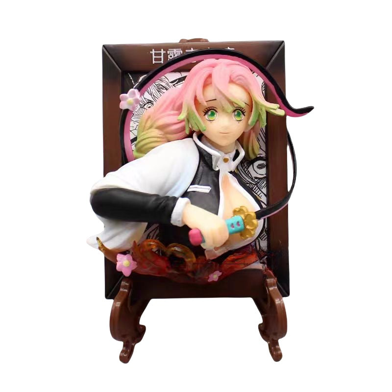 Demon Slayer Kyojuro Mitsuri Gyomei Frame Bust Figure, Anime Hashira Photo Frame Statue Collectible
