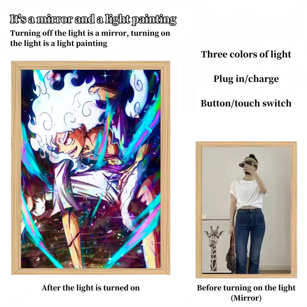 Luffy/Zoro/Sanji peuvent servir de miroirs, de peintures décoratives ou de tableaux lumineux.