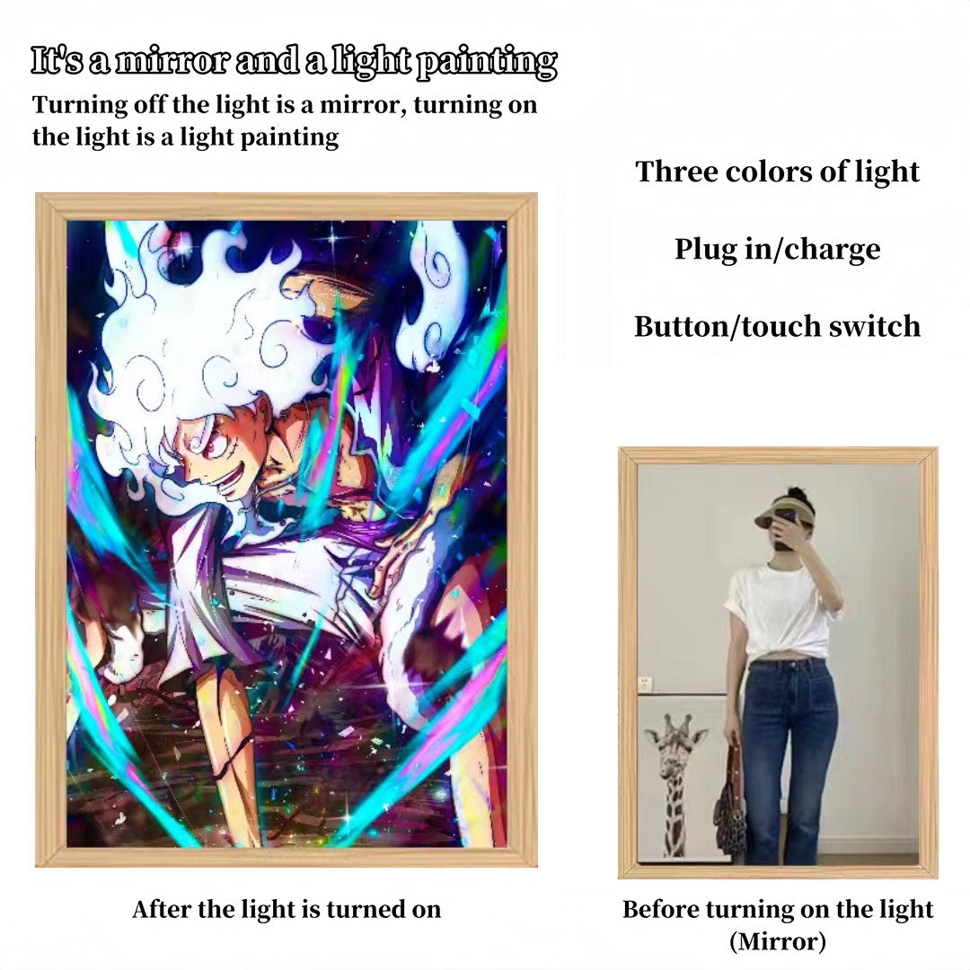 Luffy/Zoro/Sanji peuvent servir de miroirs, de peintures décoratives ou de tableaux lumineux.