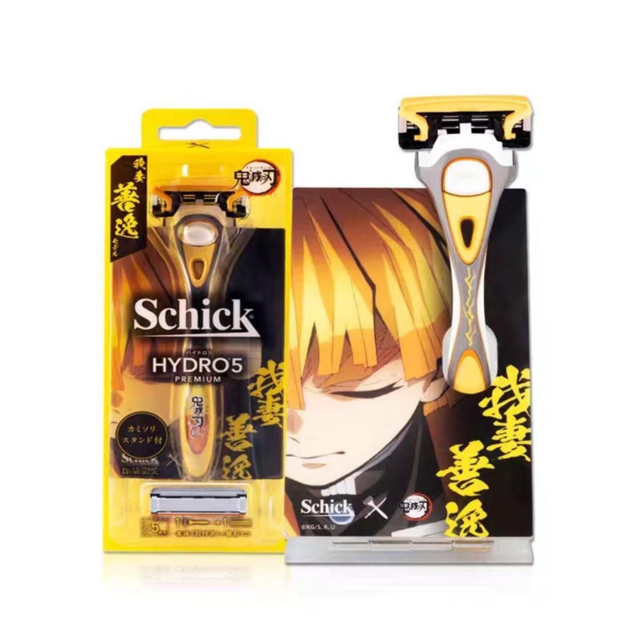 Demon Slayer Tanjiro Zenitsu Schick Hydro 5 Premium Razor, Anime 5‑Layer Manual Shaving Razor for Men