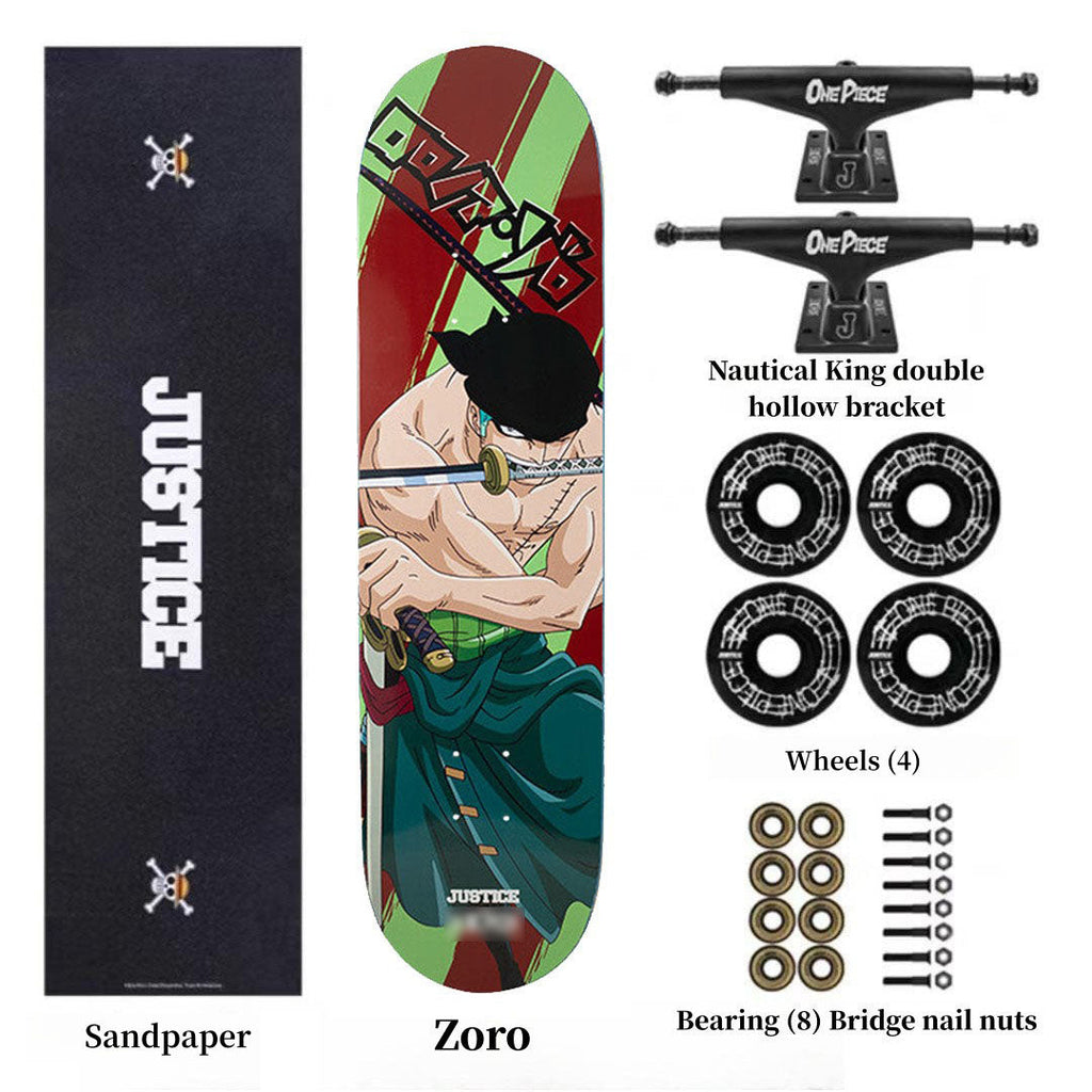 Skateboard professionnel Luffy/Zoro à motif fin (Taille: 80CM×20CM)