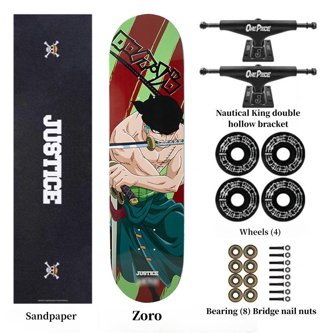 Skateboard professionnel Luffy/Zoro à motif fin (Taille: 80CM×20CM)