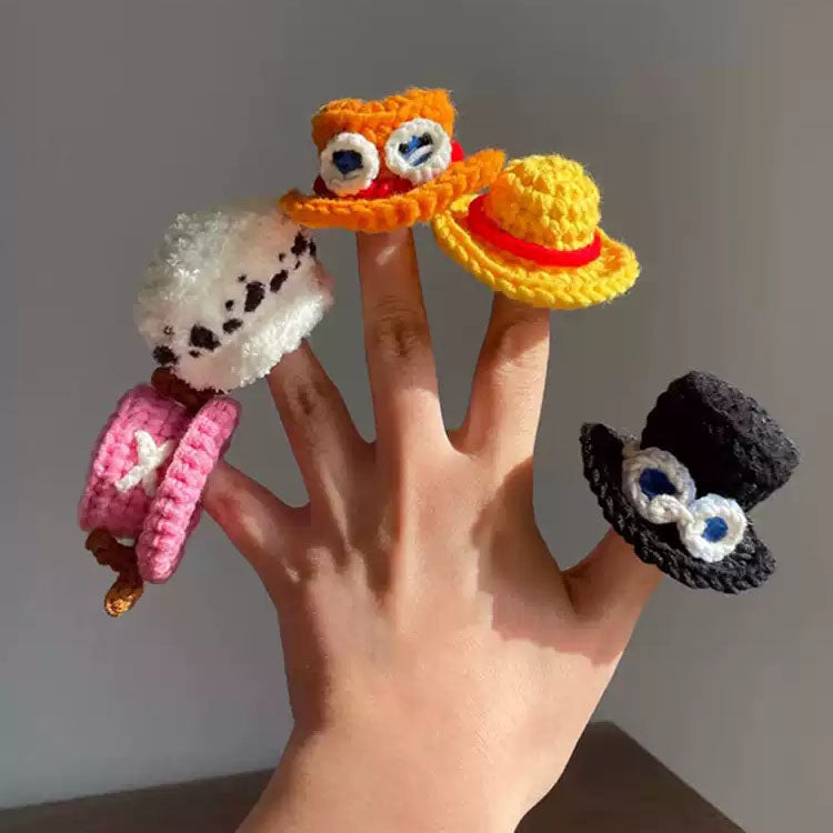 Thème Luffy/Ace/Sabo/Chopper Bonnets tricotés main DIY - Création manuelle de chapeaux de Pirate exclusifs