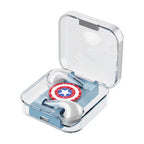 Écouteurs sans fil Marvel Spider-Man Captain America Iron Man, Casque Bluetooth 5.2 Marvel TWS avec étui transparent