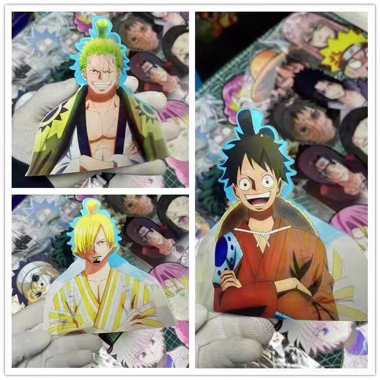Autocollants 3D dégradés Luffy/Zoro/Nami