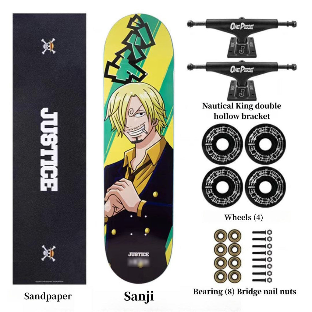 Skateboard professionnel Luffy/Zoro à motif fin (Taille: 80CM×20CM)