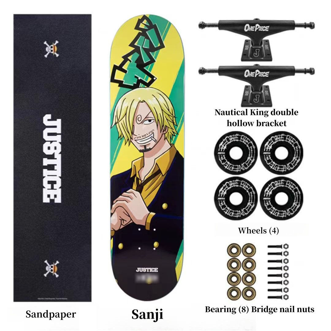 Skateboard professionnel Luffy/Zoro à motif fin (Taille: 80CM×20CM)