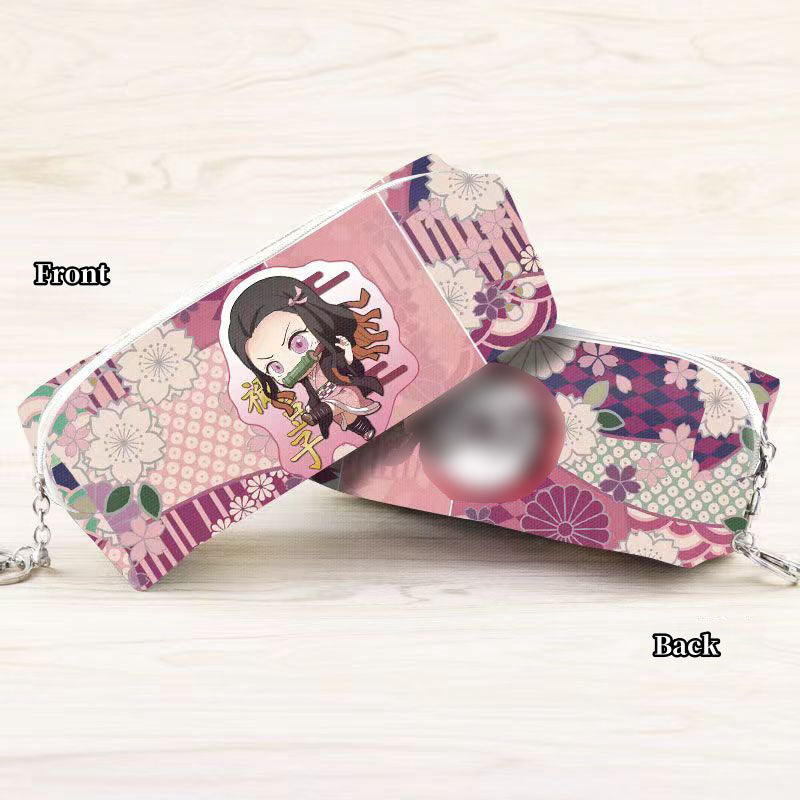 Tanjirou/Nezuko exquise trousse multi-fonctionnelle avec compartiments astucieux et motifs originaux