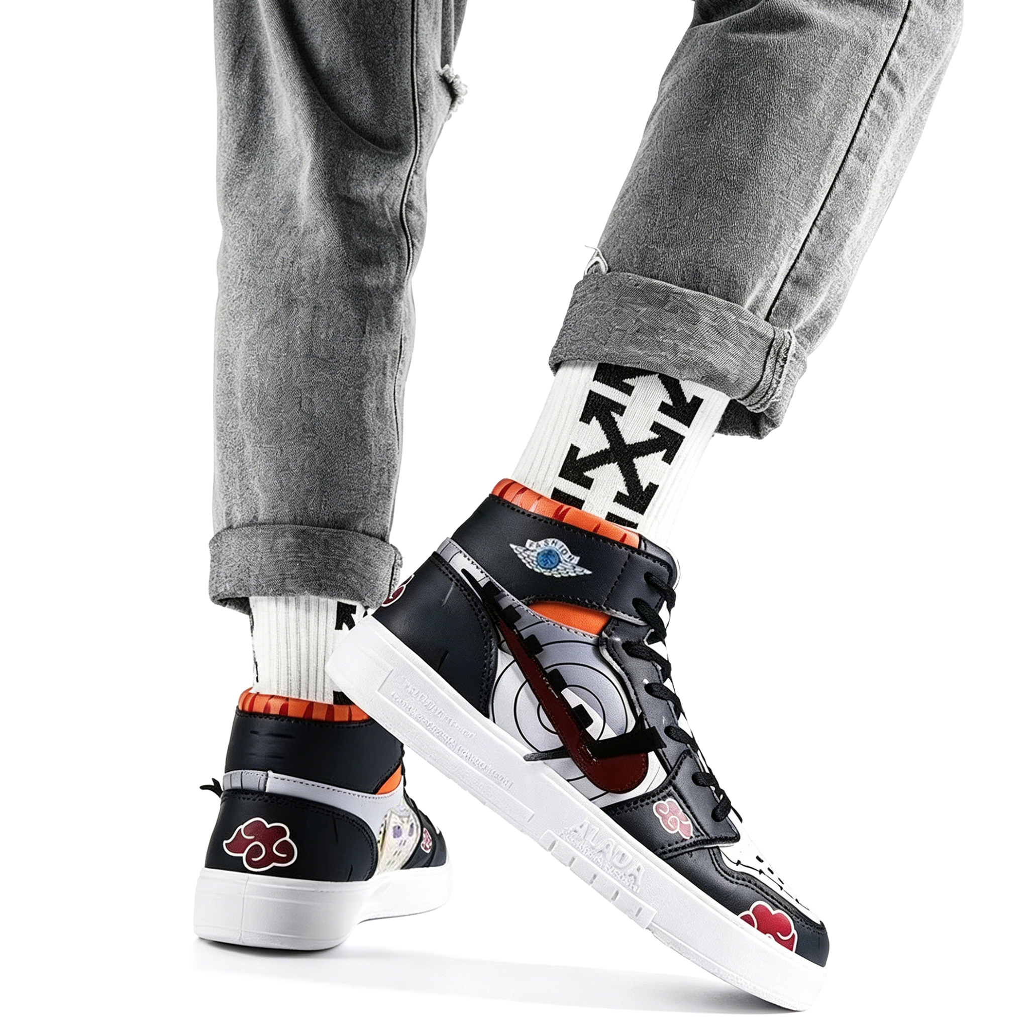 Baskets montantes Naruto Pain Yahiko Anime, chaussures streetwear décontractées à motif Akatsuki