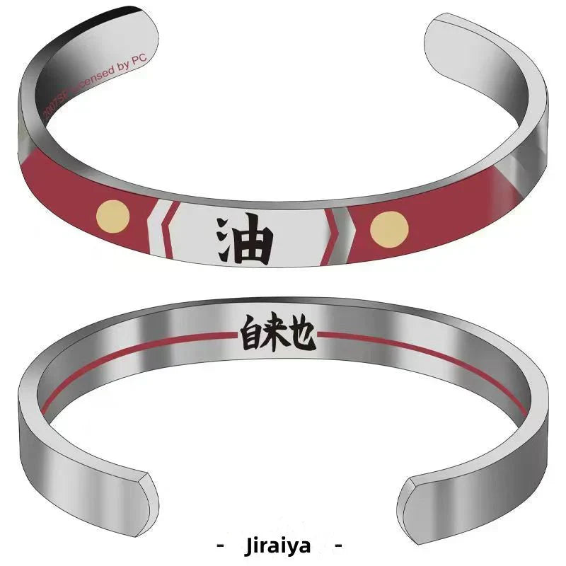 Bracelets secondaires en métal Jiraya/Itachi (diamètre intérieur 64 mm x 8 mm)